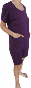 Pijama Dama Auritex, tipar Clasic, Maneca Scurta, MS 343 Mov Inchis - Img 1