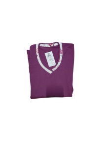 Pijama Dama Auritex, tipar Clasic, Maneca Scurta, MS 407 PRUNA - Img 3
