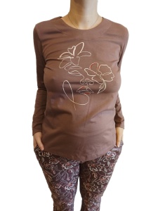 Pijama Dama Soft&Seven By Sofiaman, din Bumbac MEREDITH S21-137 Maro - Img 2