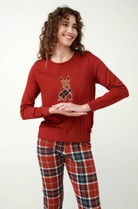 Pijama dama VAMP, Compleu din Interlook 21971 Visiniu - Img 4