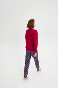Pijama dama VAMP, din Bumbac, 19442 Rosu SELF LOVE - Img 3