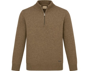 Pulover Barbati BOSTON, Guler inalt cu Fermoar - 83407 MOCHA