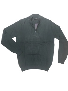 Pulover Barbati Tony Montana, Guler Inalt cu Fermoar, T1132 VERDE INCHIS - Img 3