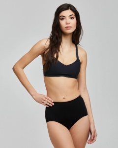 SLIP din microfibra Pompea, Seamless, CONTENITIVO, Negru