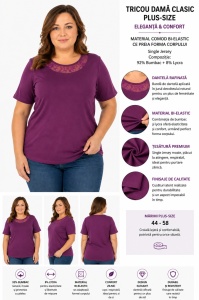 T.2699 Fuchsia, Tricou Dama KNOX, Extra - Large - Img 2