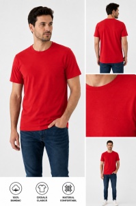 T.4500 ROSU, Tricou Barbati KNOX, Clasic - Img 4