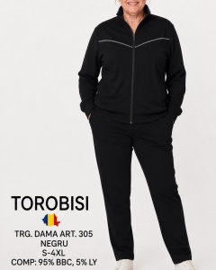 Trening Dama TOROBISI TRICOTEX, Tipar Clasic 305 Negru