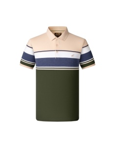 Tricou Barbati ARES, Polo Pique, cu Dungi, 2280 - GREEN - Img 2