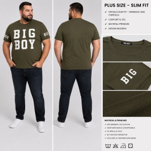 Tricou Barbati Bihor, SLIM FIT, BIG BOY Kaki