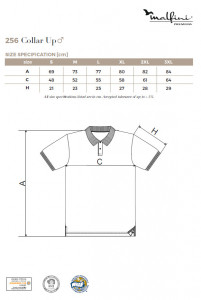 Tricou Barbati Malfini Polo Pique COLLAR UP 256 Antracit deschis - Img 4