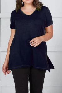 Tricou dama Batal ADROM, V-Line 1698-23 Bleumarin