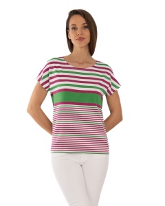 Tricou dama KNOX, din Viscoza, T.2964 VERDE-Fuxia
