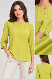 Bluza dama Coquette, Maneca 3/4, Model SIMINA - Galben
