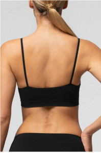 Bustiera din Microfibra Pompea, Seamless, BRETEA SUBTIRE, Negru - Img 2