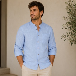 Camasa Barbati ARES, Casual cu IN, cu Maneca Lunga, ML 6784-3 ALBASTRU Deschis