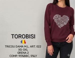 Flanela dama TOROBISI TRICOTEX, din Bumbac, Model 022 OLIVE Grena-2 - Img 2