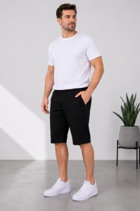 P.4016 Negru, Pantalon Barbati KNOX, 3/4 CLASIC, Fermoare la buzunare
