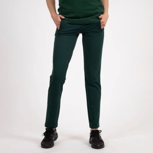 Pantaloni Trening Dama ANDU, Slim Fit cu Fermoare la Buzunare, 61144 Verde Inchis - Img 3