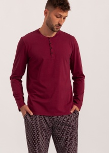Pijama Barbati Soft&Seven by SOFIAMAN, Maneca Lunga, S31-026 Bordo - Img 2