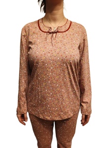 Pijama Dama Auritex, tipar Clasic, Maneca lunga 235 ML Liliac Floral - Img 3