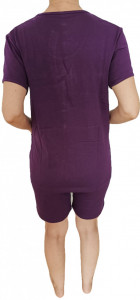 Pijama Dama Auritex, tipar Clasic, Maneca Scurta, MS 343 Mov Inchis - Img 2