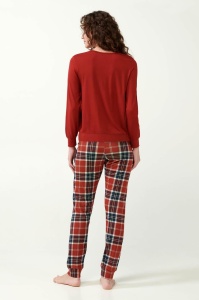 Pijama dama VAMP, Compleu din Interlook 21971 Visiniu - Img 2