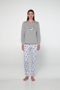 Pijama dama VAMP, Compleu din Interlook , ML 19490 GRI MELANJ