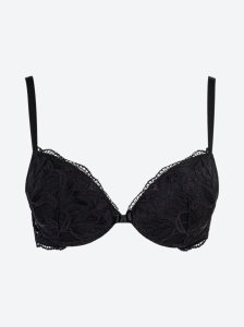 SUTIEN SPIMAN, Push UP, cu Armătură si Dantela Jaqart, ARIEL - NEGRU - Img 3