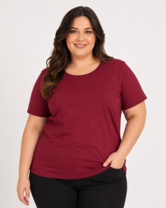 T.2503 Bordo, Tricou Dama KNOX, EXTRA-LARGE