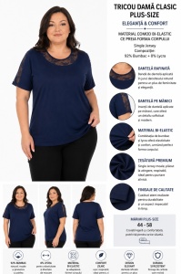 T.2979 NEGRU, Tricou Dama Knox Marimi EXTRA LARGE - Img 2