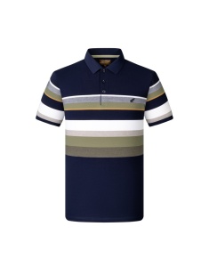 Tricou Barbati ARES, Polo Pique, cu Dungi, 2279-DARK BLUE - Img 2