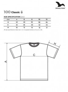 Tricou copii Malfini Clasic 100 Alb - Img 6