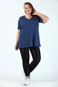 Tricou dama Batal ADROM, V-Line 1297-23 Bleumarin