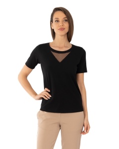 Tricou Dama KNOX, cu Dantela, T.2978 NEGRU
