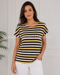 Tricou dama KNOX, din Viscoza, T.2964 Galben-Bleumarin