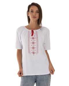 Tricou Dama KNOX, Imprimeu Traditional Tip IE, T.2502 Alb - Img 1
