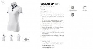 Tricou Dama Malfini Polo Pique COLLAR UP 257 Negru - Img 5