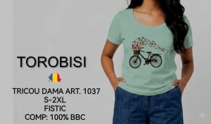 Tricou Dama TOROBISI TRICOTEX, cu Imprimeu, 1037 FISTIC - Img 2