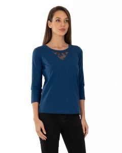 B.2344 POSSEIDON BLUE, Bluza dama Knox, Maneca 3/4