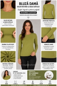 B.2401 Kaki, Bluza dama Knox maneca lunga - Img 2