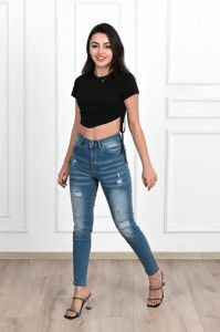 Blugi Dama Adrom, 6180-1302 Albastru Denim - Img 5