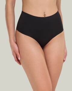 Chiloti Modelatori SPIMAN, Brazilian, din Microfibra Subtire, Talie Medie 3156 NEGRU