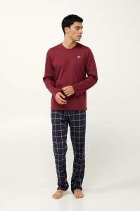 Compleu Pijama Barbati VAMP, din Interlook, ML 23681 BORDO