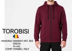 Hanorac Barbati TOROBISI TRICOTEX , cu Gluga 803 Grena