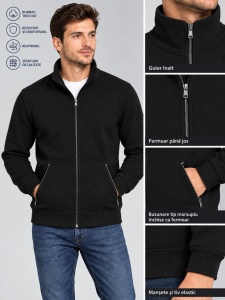 Jacheta Barbati TOROBISI TRICOTEX , Tricot RAIAT, 806 Negru