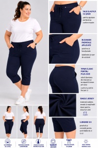 P.2214 Bleumarin, Pantaloni Dama KNOX 3/4, EXTRA LARGE - Img 2