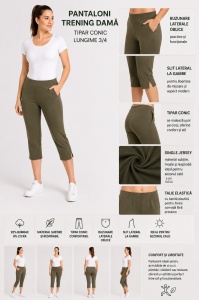 P.2247 KAKI, Pantaloni Dama Casual KNOX 3/4 - Img 3