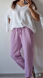 Pantaloni dama HEBE, Lungi din IN, model KARINA - Img 2