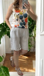 Pantaloni dama HEBE, scurti din IN, model MIA - Bej
