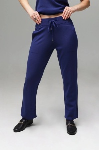 Pantaloni Dama Tricotati HERMINA , CLASIC P357 ALBASTRU MARIN